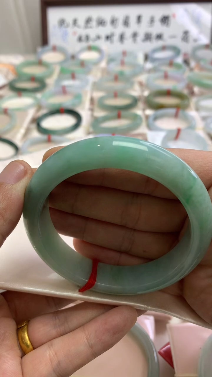 未镶嵌手镯翡翠果绿58.8