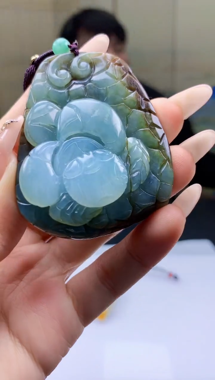 【闪购商品】定制翡翠未镶嵌5060ty-毛货挂件142