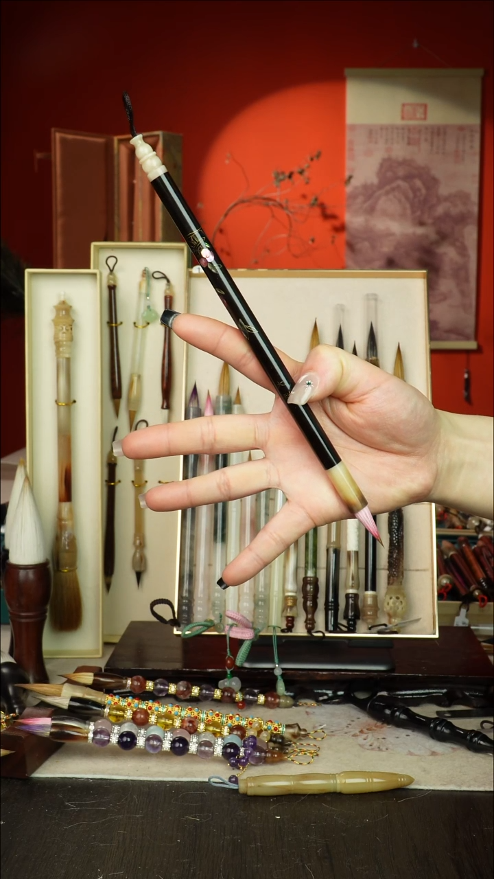 249号闪孤品高货毛笔链接 清水试笔 蘸墨不退