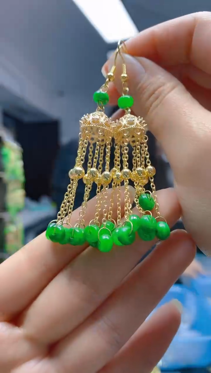 【闪购商品】翡翠耳饰合金0661翡翠耳钩