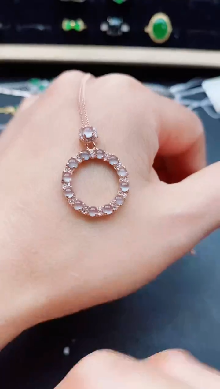 翡翠银S925镶嵌吊坠(赠链)50805