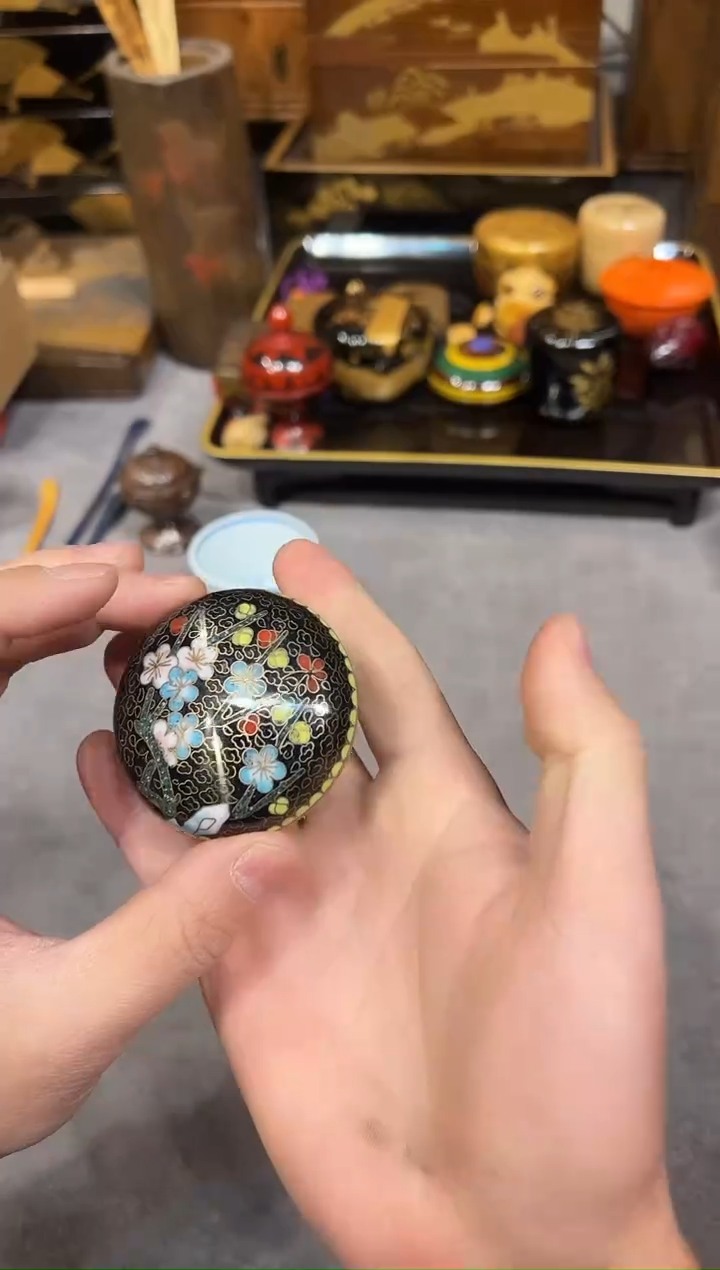 景泰蓝香盒大漆漆器大漆漆器