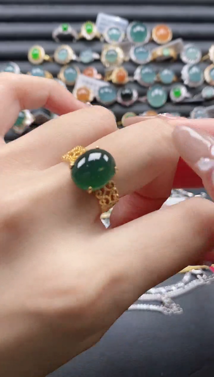 【闪购商品】翡翠戒指银S925镶嵌1111