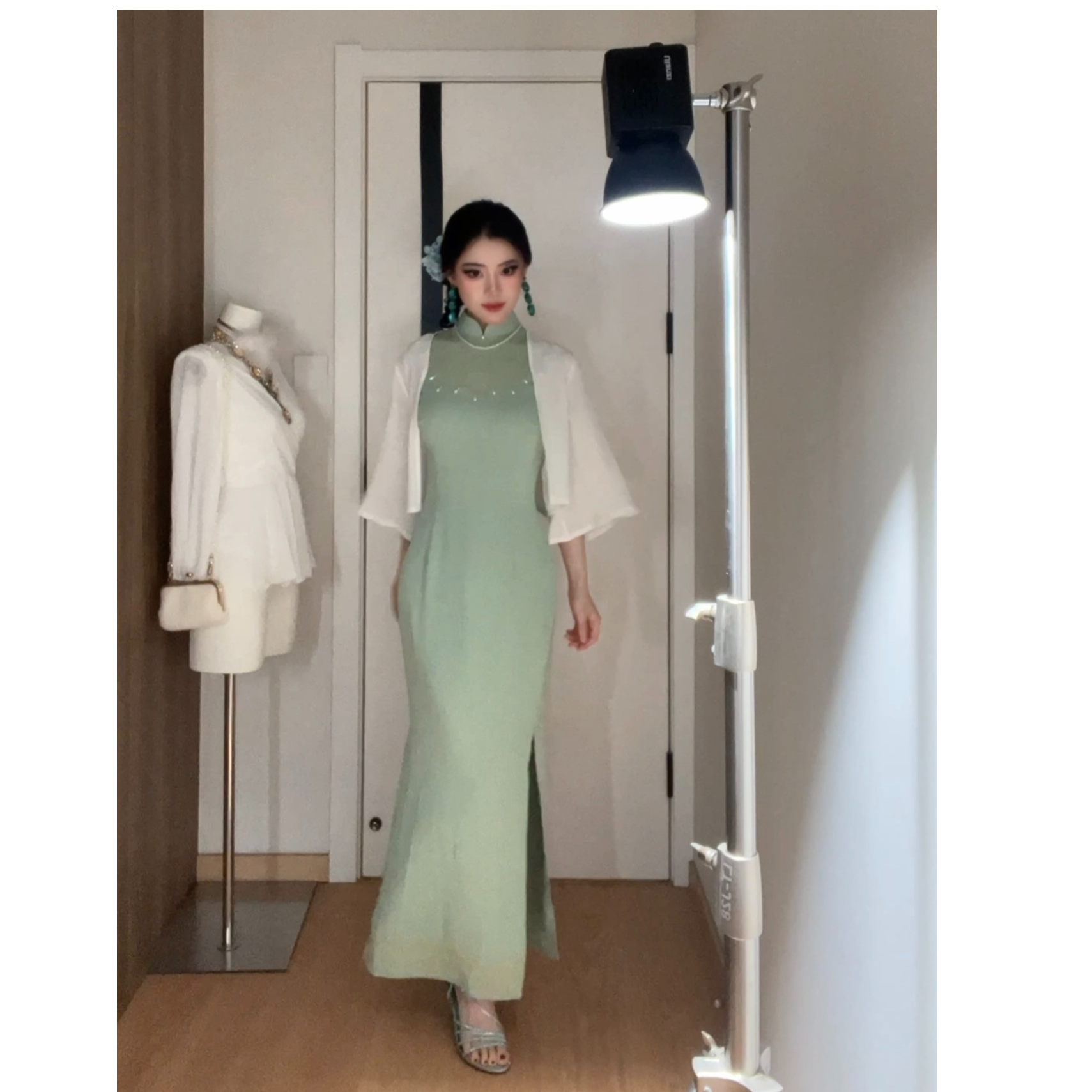 【尔尔古典美学】原创复古新中式高定刺绣旗袍裙【翠锦】两件套