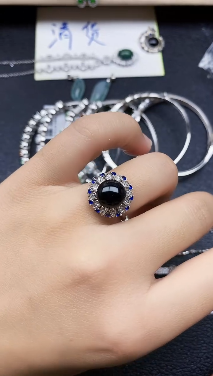 【闪购商品】翡翠戒指银S925镶嵌11111