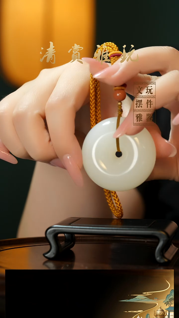 玉《平安扣》手把件摆件