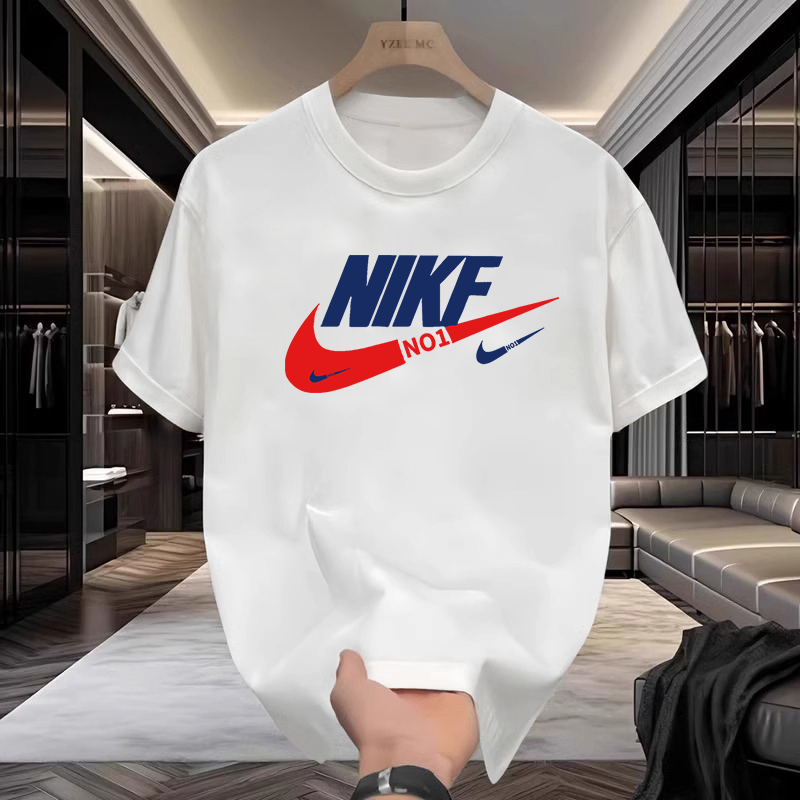 【云】男士t恤夏季2025新款休闲重磅纯棉潮流青少年宽松半袖上衣服