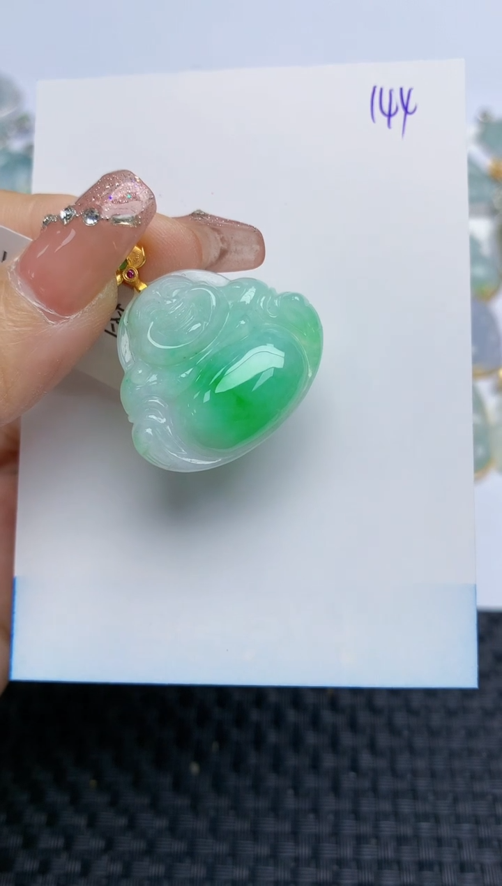 【闪购商品】翡翠颈饰18K金镶嵌天然A货翡翠 144