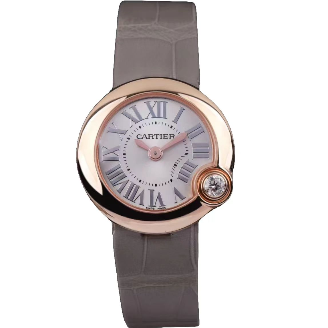 99新 Cartier/卡地亚 告白气球WGBL0004 30玫瑰金石英女表 21年