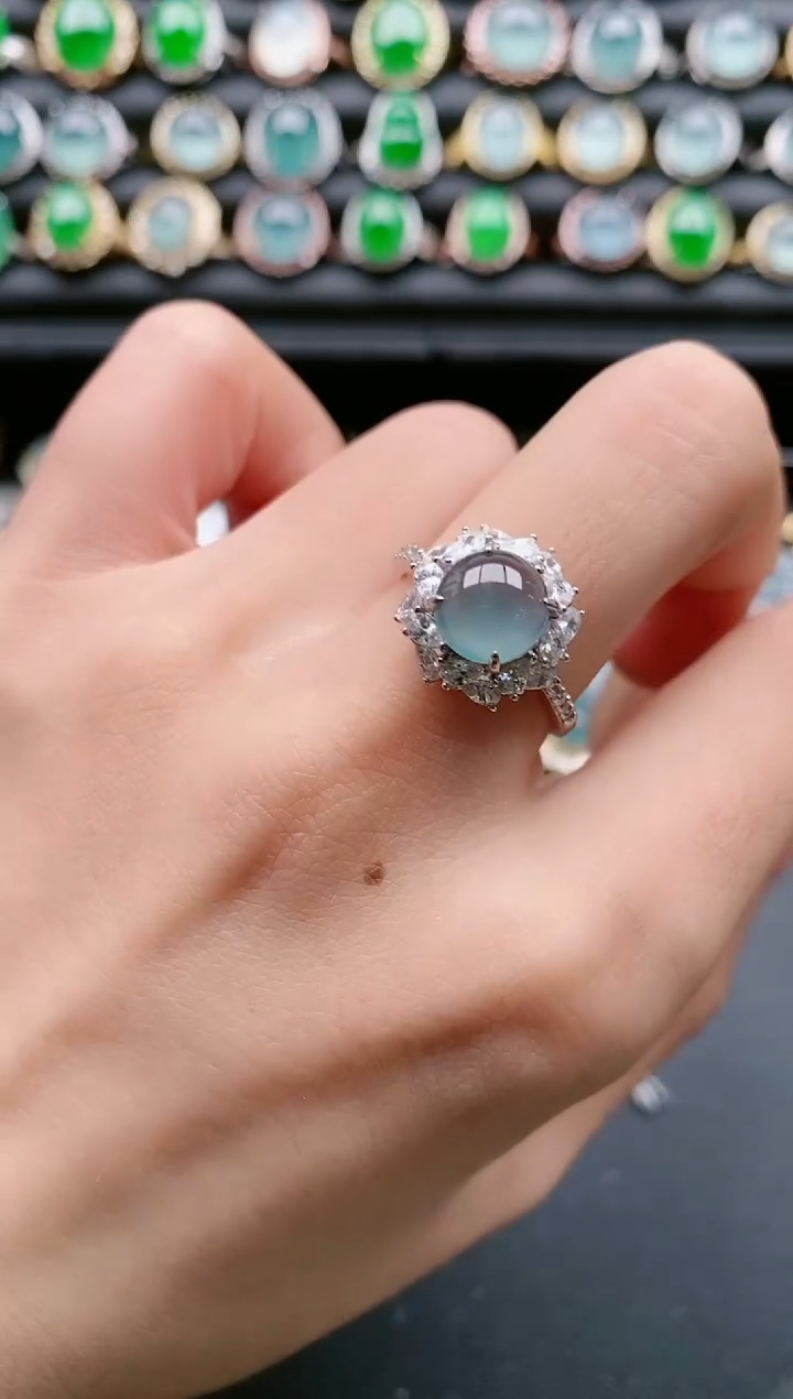 【闪购商品】翡翠戒指银S925镶嵌1111111