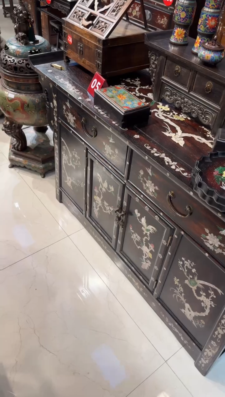 木木头款用****1150紫檀镶嵌翘头柜8000