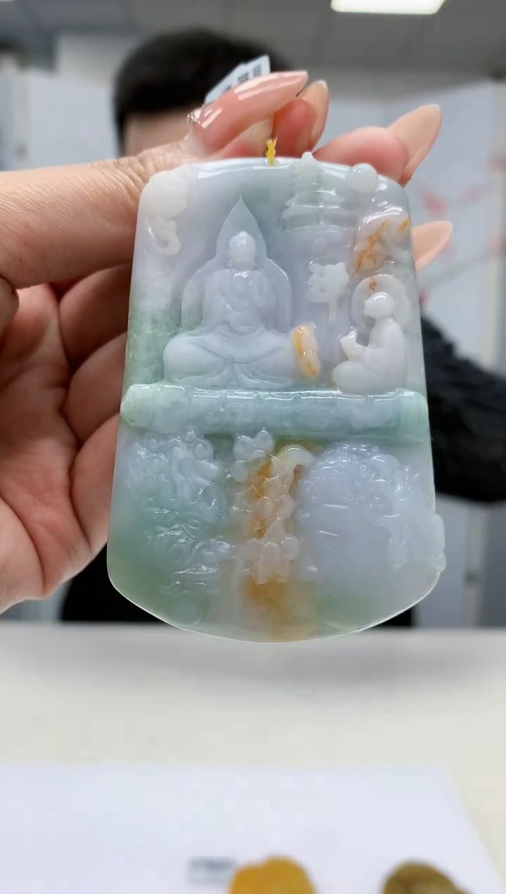 【闪购商品】定制翡翠未镶嵌5153MM-毛货挂件73