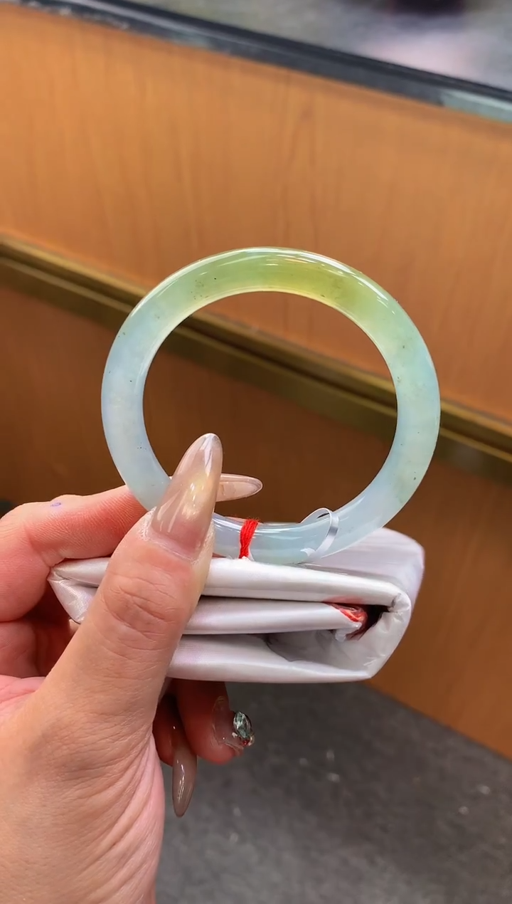 未镶嵌手镯翡翠-F86-圆条54