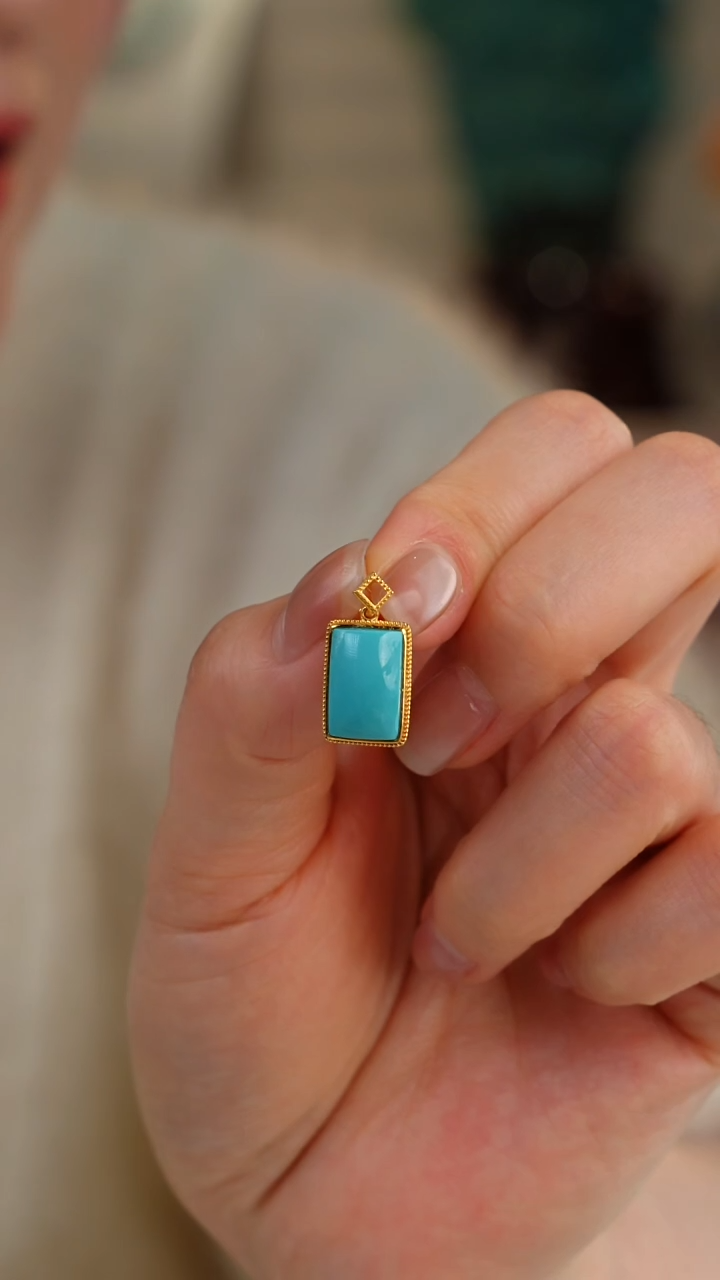 【闪购商品】绿松石吊坠(不含链)18K金镶嵌1