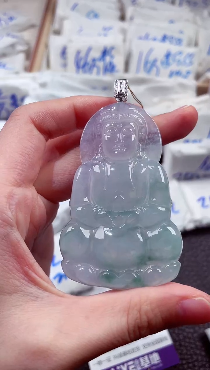 翡翠18K金镶嵌颈饰00008374