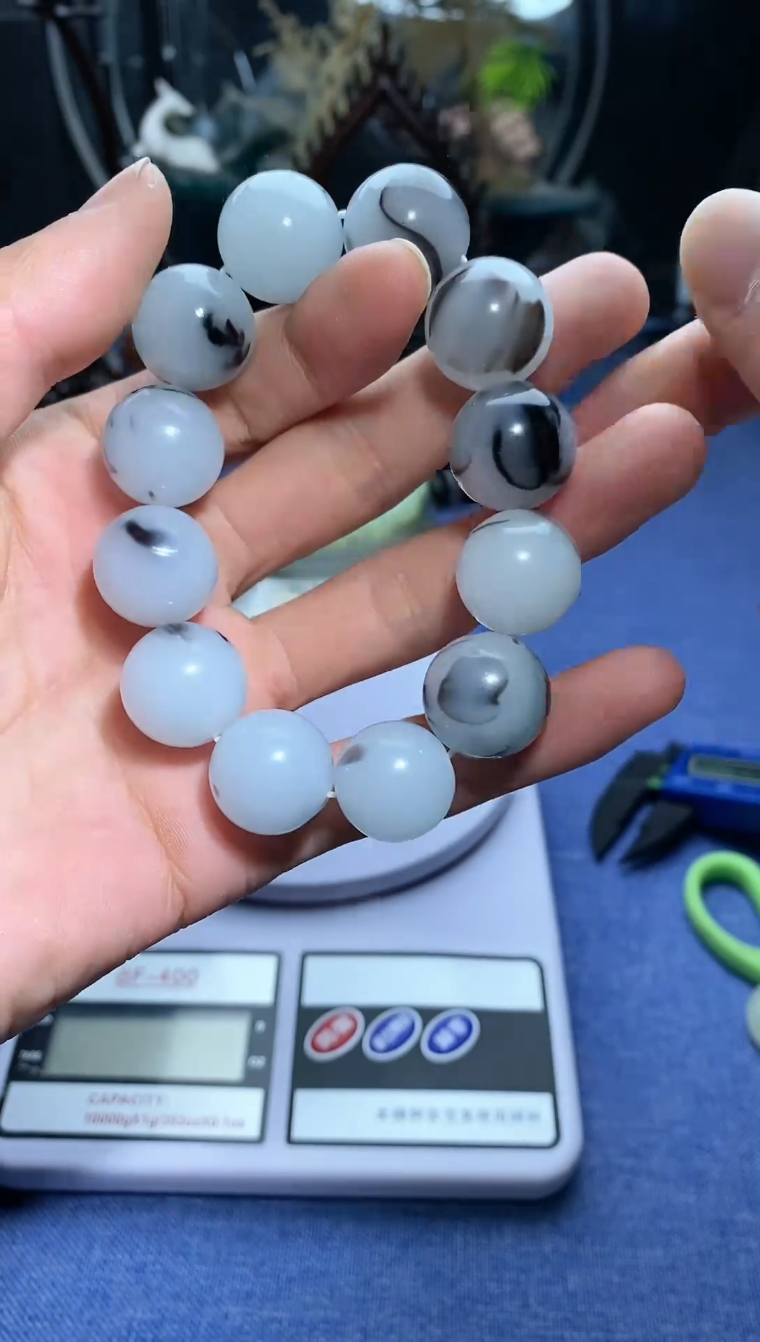 【闪购商品】和田玉颈饰未镶嵌点墨青花卡18mm