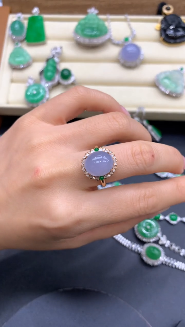 【闪购商品】翡翠戒指18K金镶嵌413-中国好珍宝