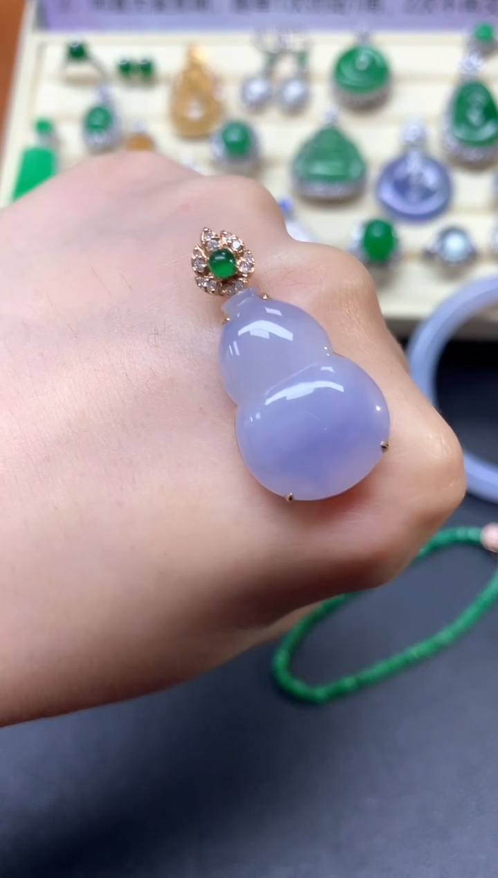 【闪购商品】翡翠吊坠(不含链)18K金镶嵌吊坠|2150+215