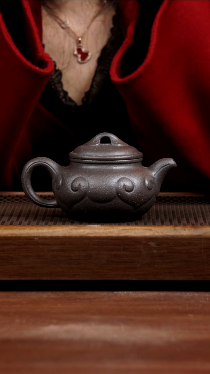 【闪购商品】紫砂茶壶8目粗砂天青如意仿古300CC