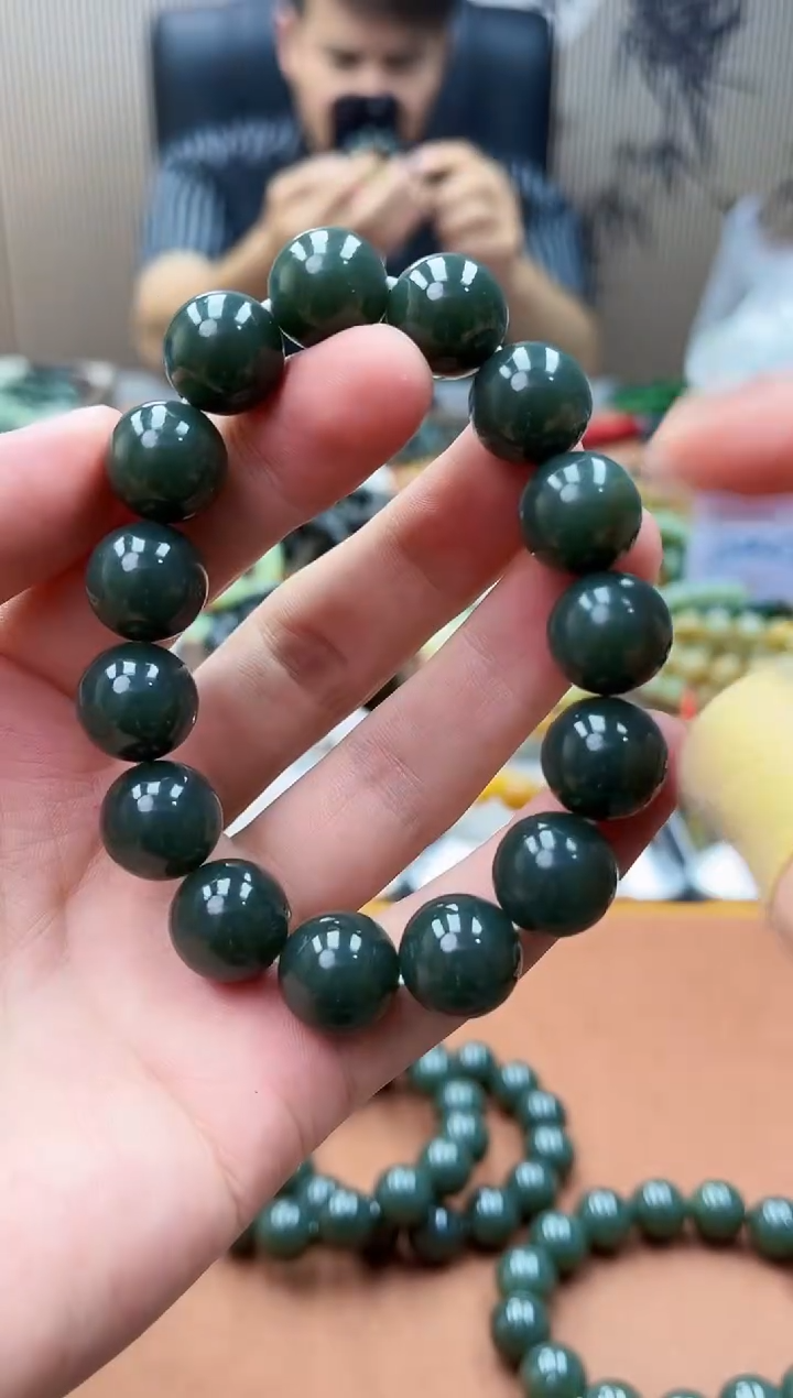 手串未镶嵌和田玉纯天然新疆且末蓝14