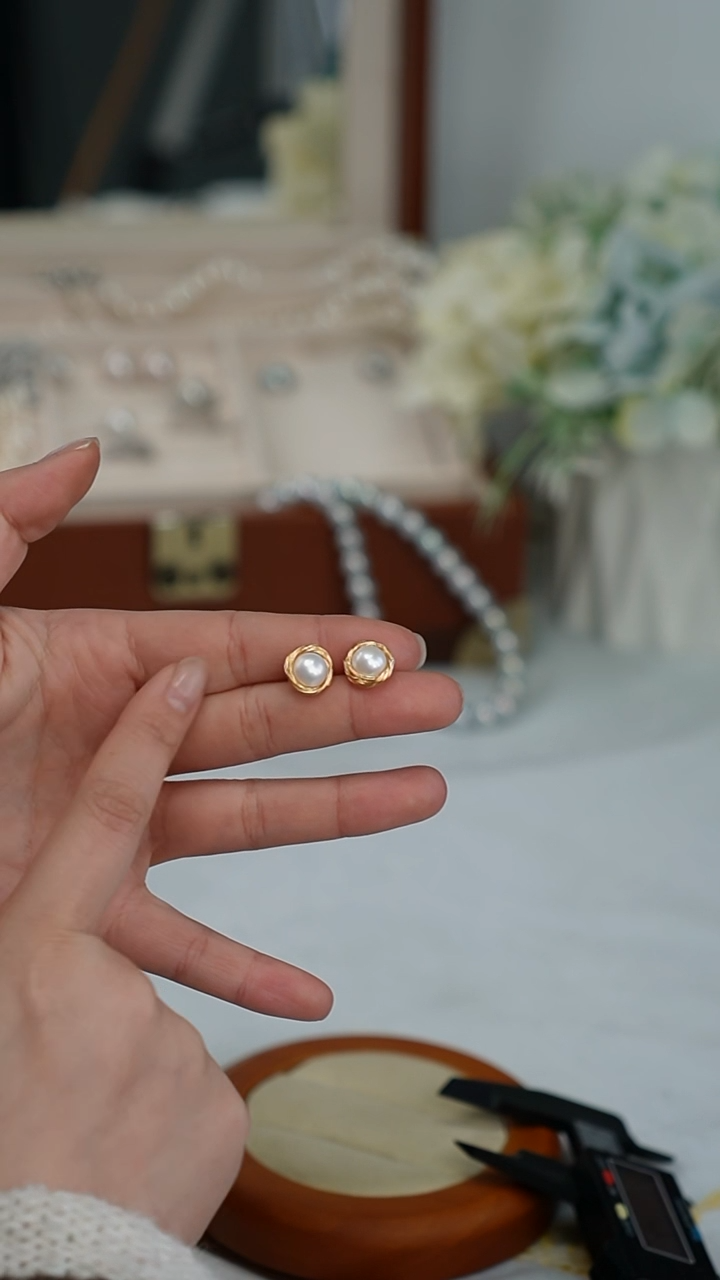 【闪购商品】淡水珍珠耳饰合金耳饰