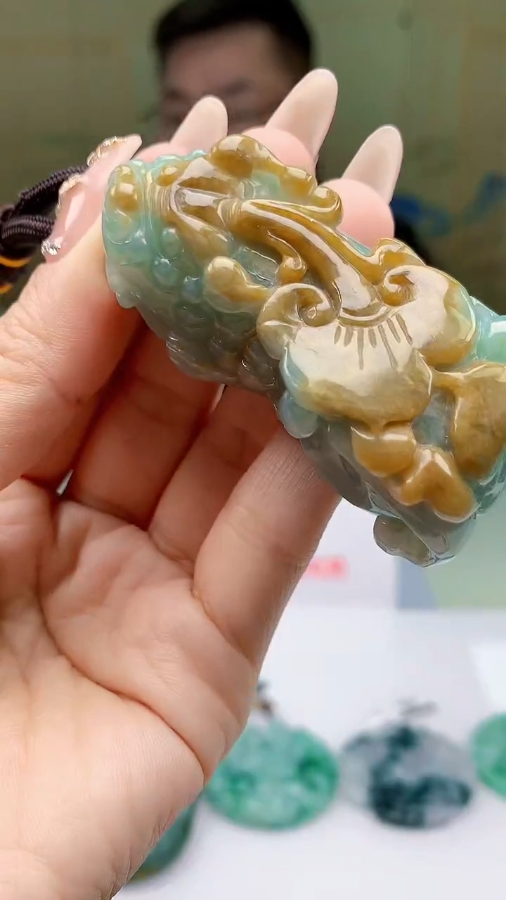 【闪购商品】定制翡翠未镶嵌5125ty-毛货挂件12