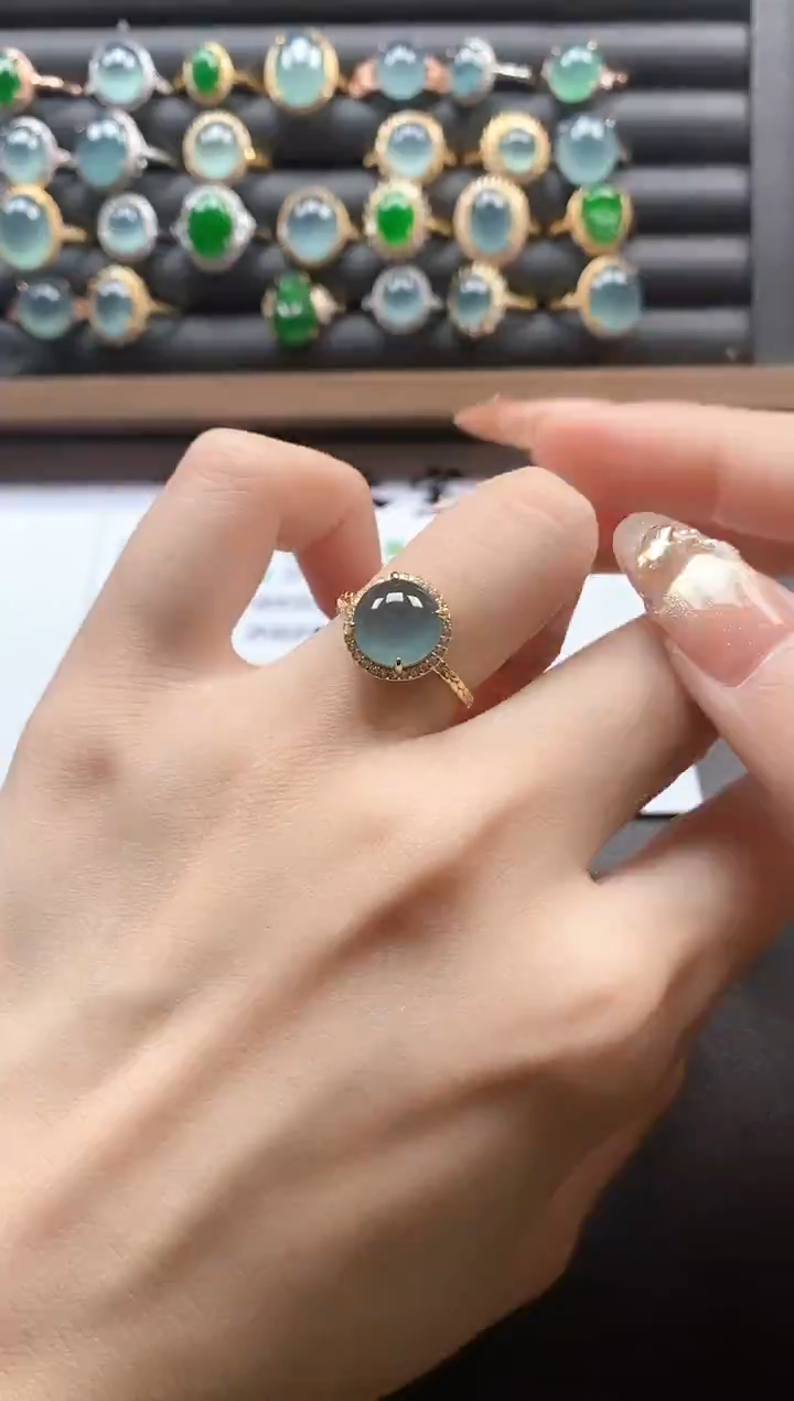 银S925镶嵌戒指翡翠51151