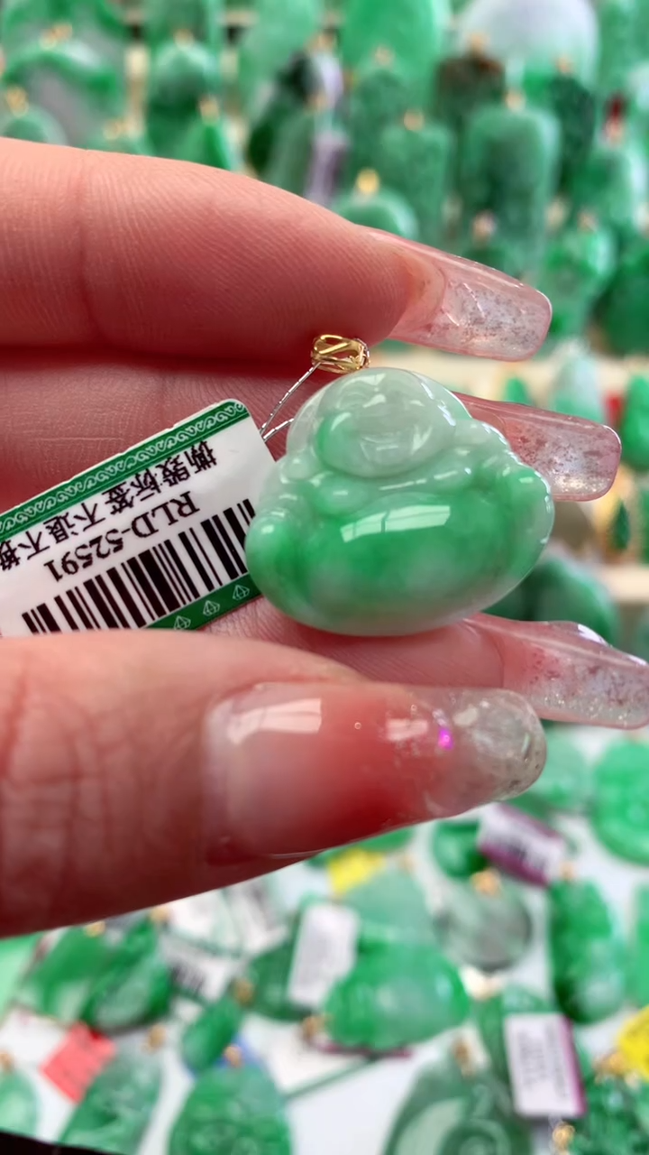 【闪购商品】翡翠颈饰18K金镶嵌挂件