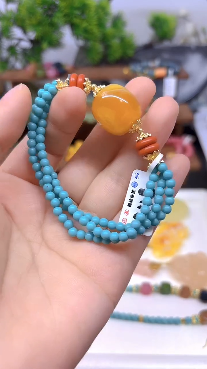 未镶嵌蜜蜡手链DIY款S118