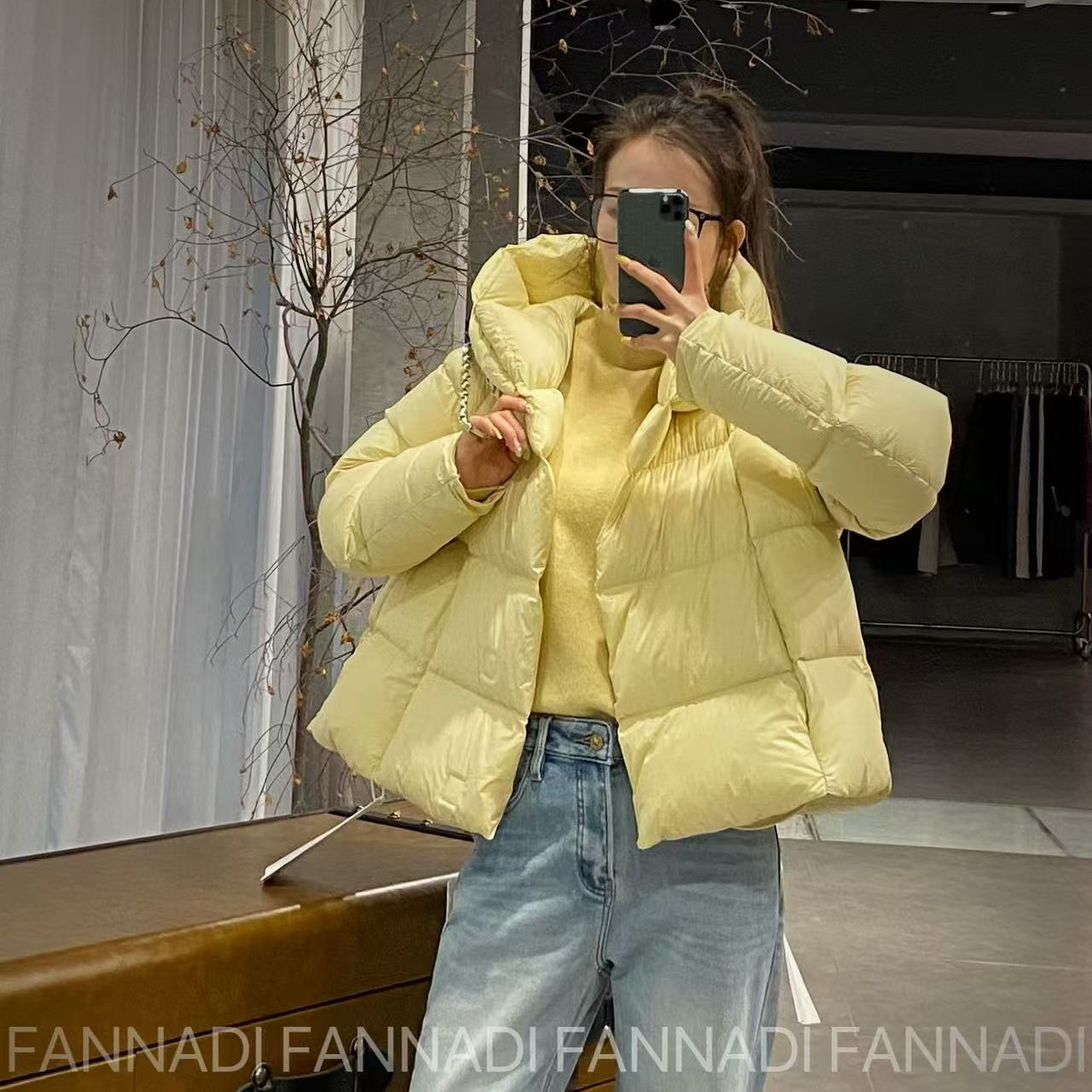 FANNADI【90白鹅绒】冬季短款面包服连帽设计款羽绒服外套 HE 931