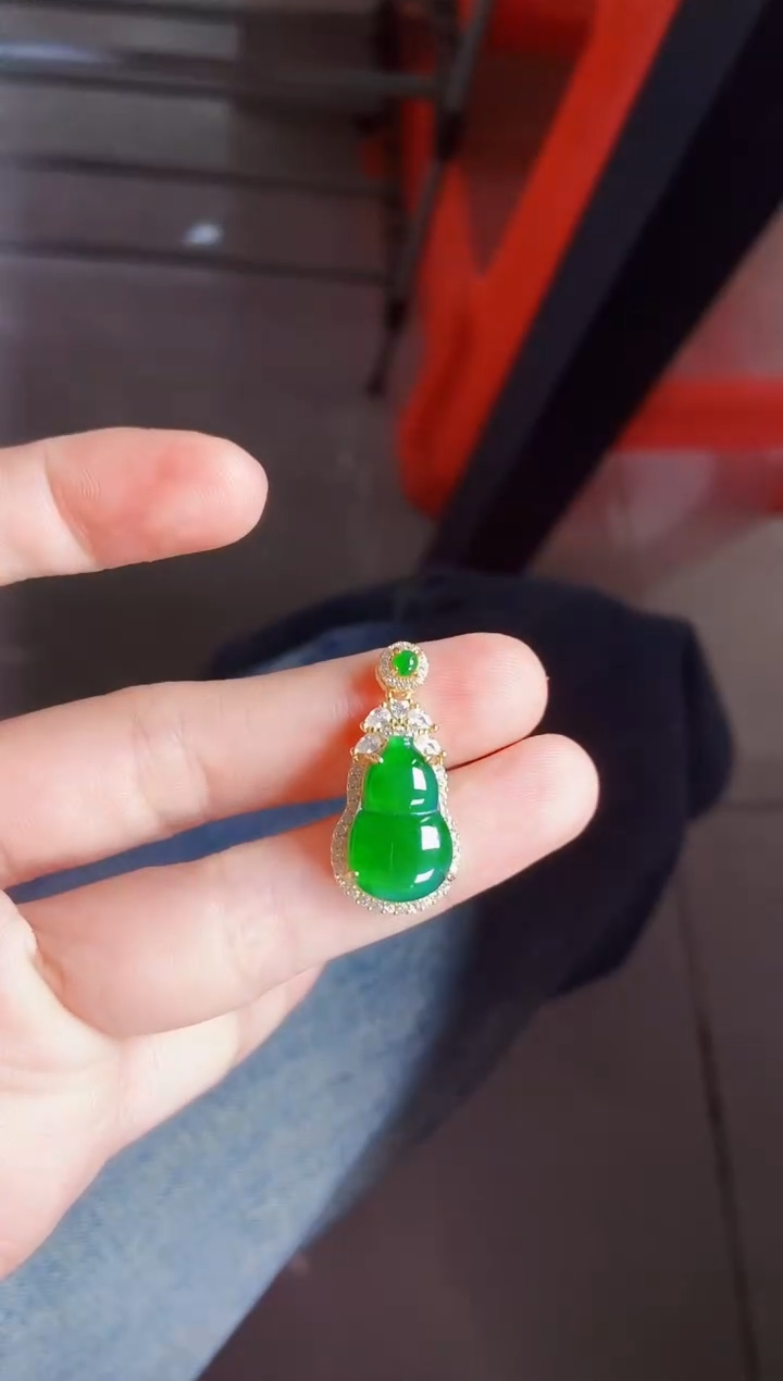 【闪购商品】翡翠银S925镶嵌颈饰146416