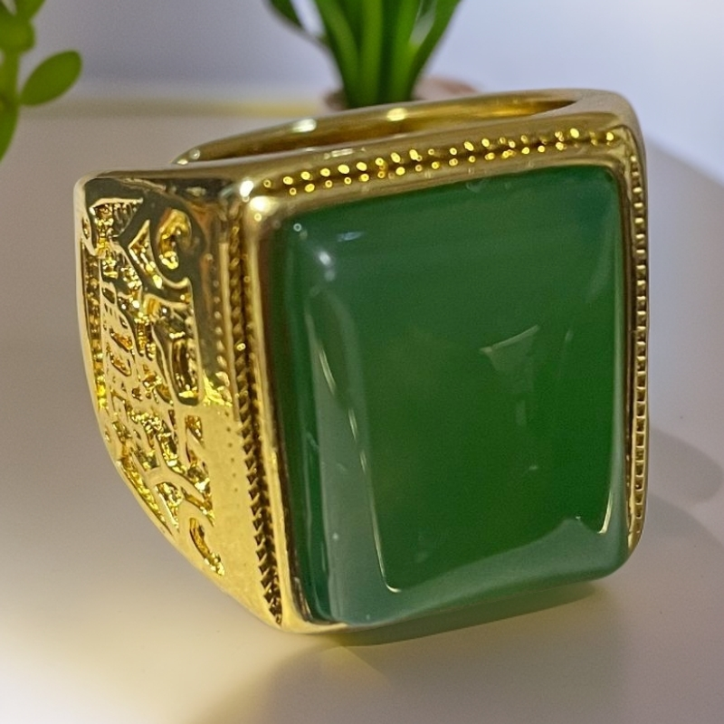 绿色戒指 玛瑙 可调节 带礼盒 CC 561