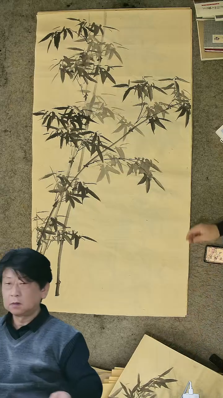 国画四尺整张  墨竹  69*138cm 