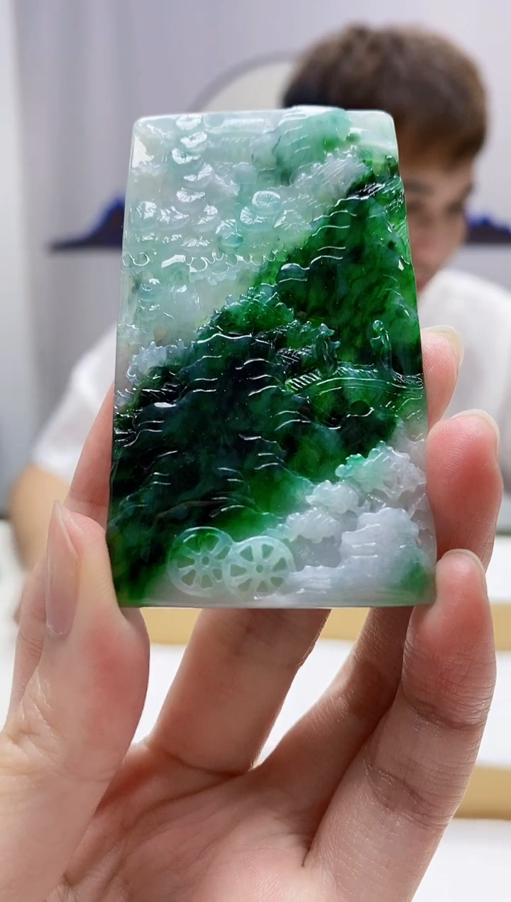 定制翡翠未镶嵌4868zm-毛货挂件山水99