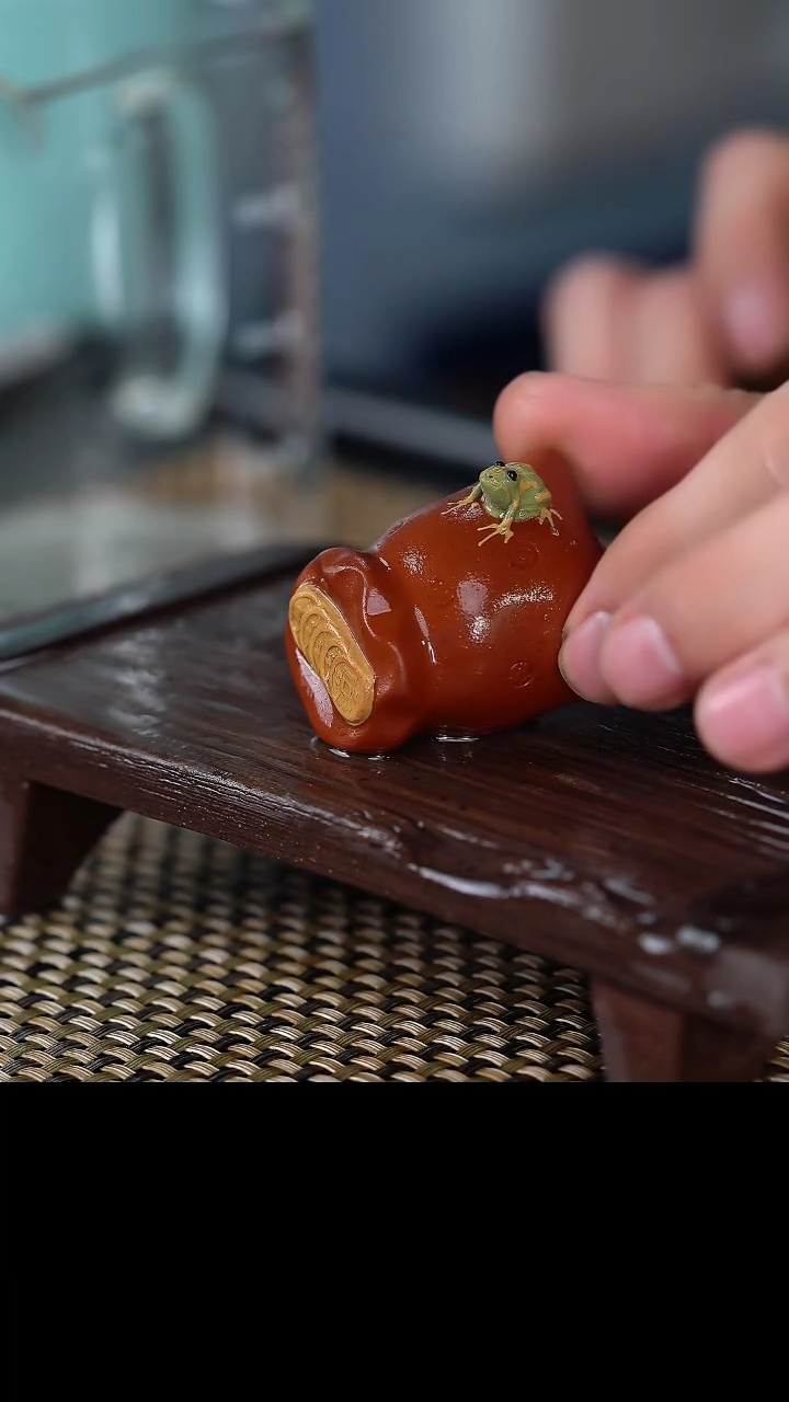 【闪购商品】手工原矿米袋青蛙茶宠