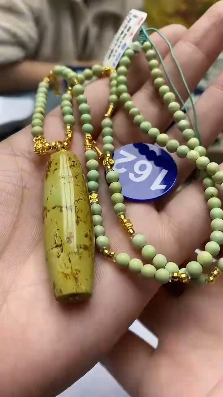 绿松石银S925镶嵌项链162