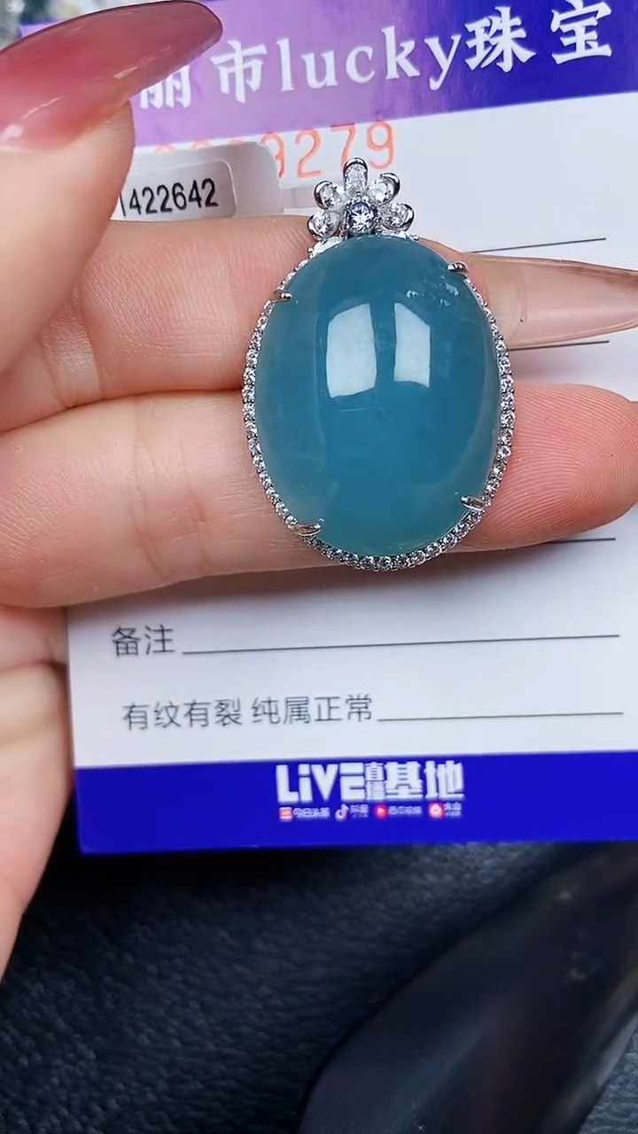 颈饰银S925镶嵌翡翠9279