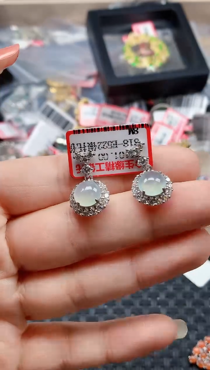 银S925镶嵌戒指翡翠天然A货缅甸翡翠