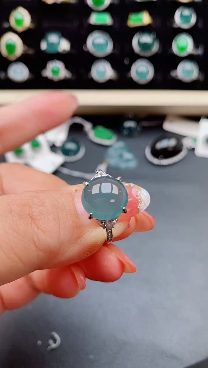 【闪购商品】翡翠戒指银S925镶嵌508505