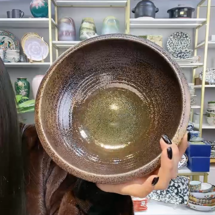 【单支】日本进口美浓烧市原加厚钵20.5cm-民芸十草
