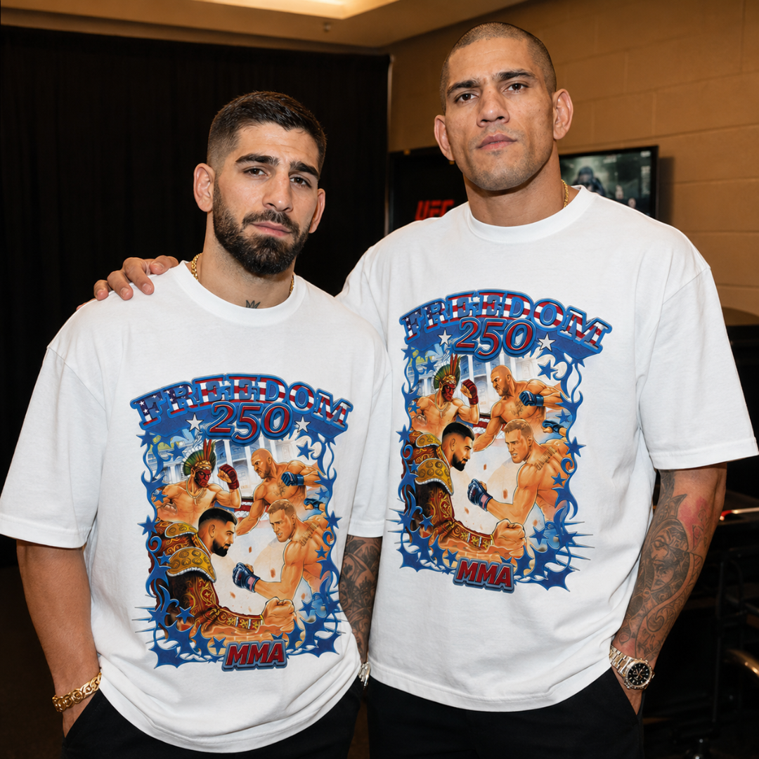 UFC白宫站纪念短袖300克重磅纯棉数码直喷