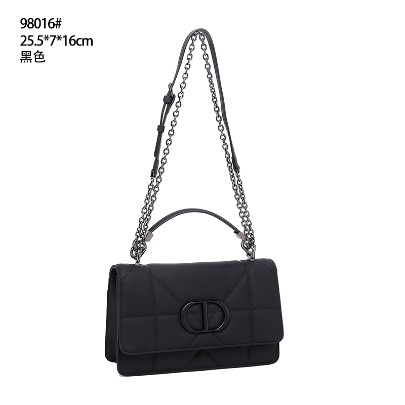 【艳姐甄选】QYX-98016-黑色   轻奢做旧拉链单根法式软面单肩包
