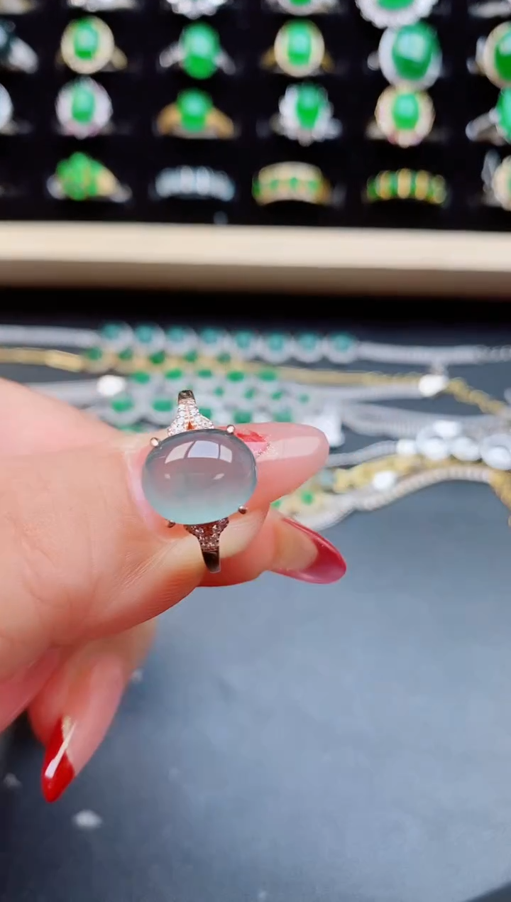 【闪购商品】翡翠戒指银S925镶嵌21321