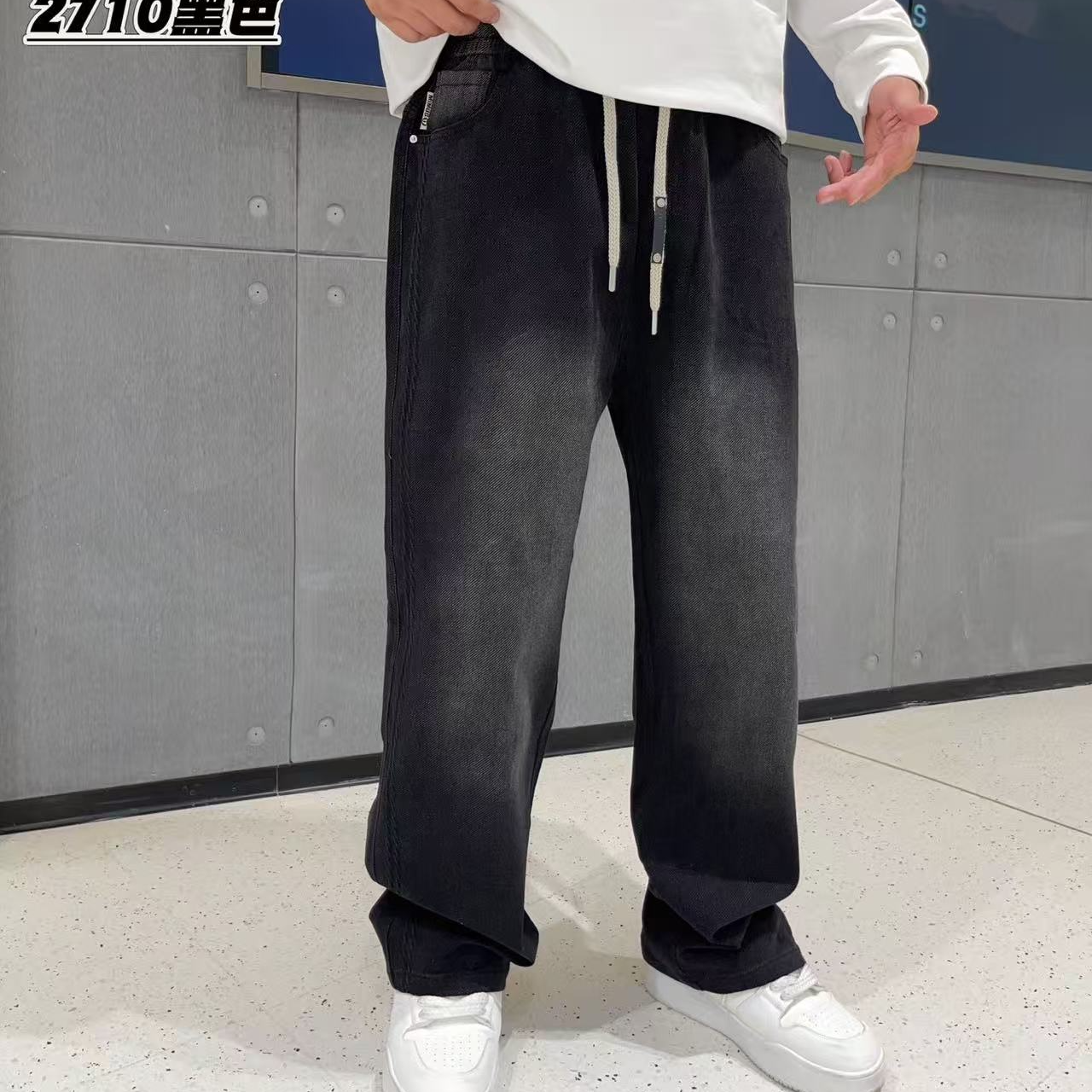  大码男装加肥加大秋款精品服饰阔腿牛仔裤大码下装牛仔裤13550