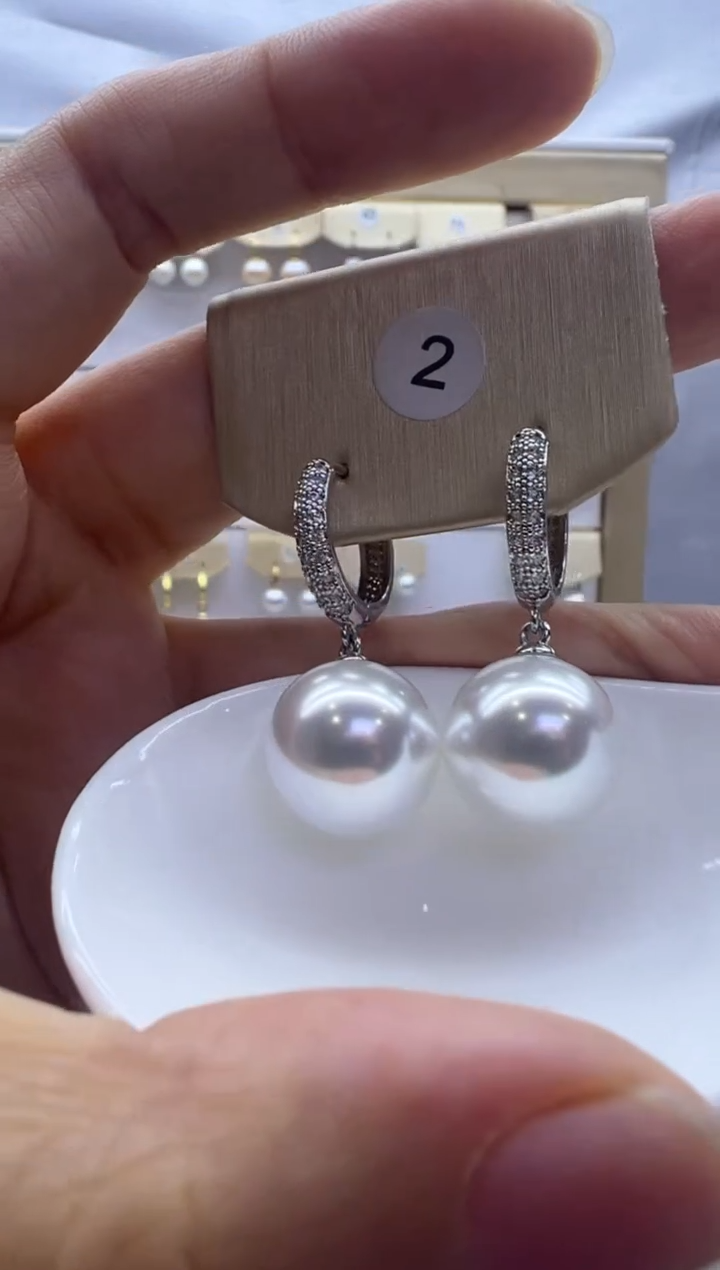 银S925镶嵌耳饰淡水珍珠2