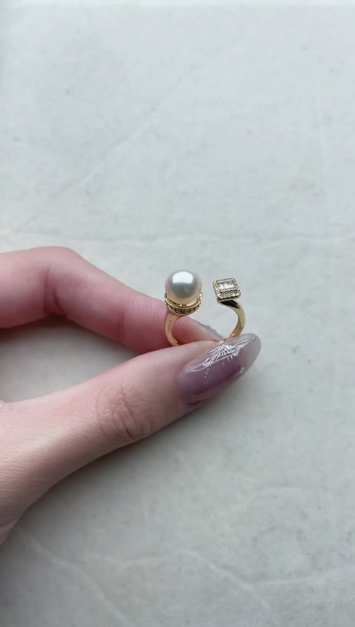 【闪购商品】海水珍珠戒指银S925镶嵌12