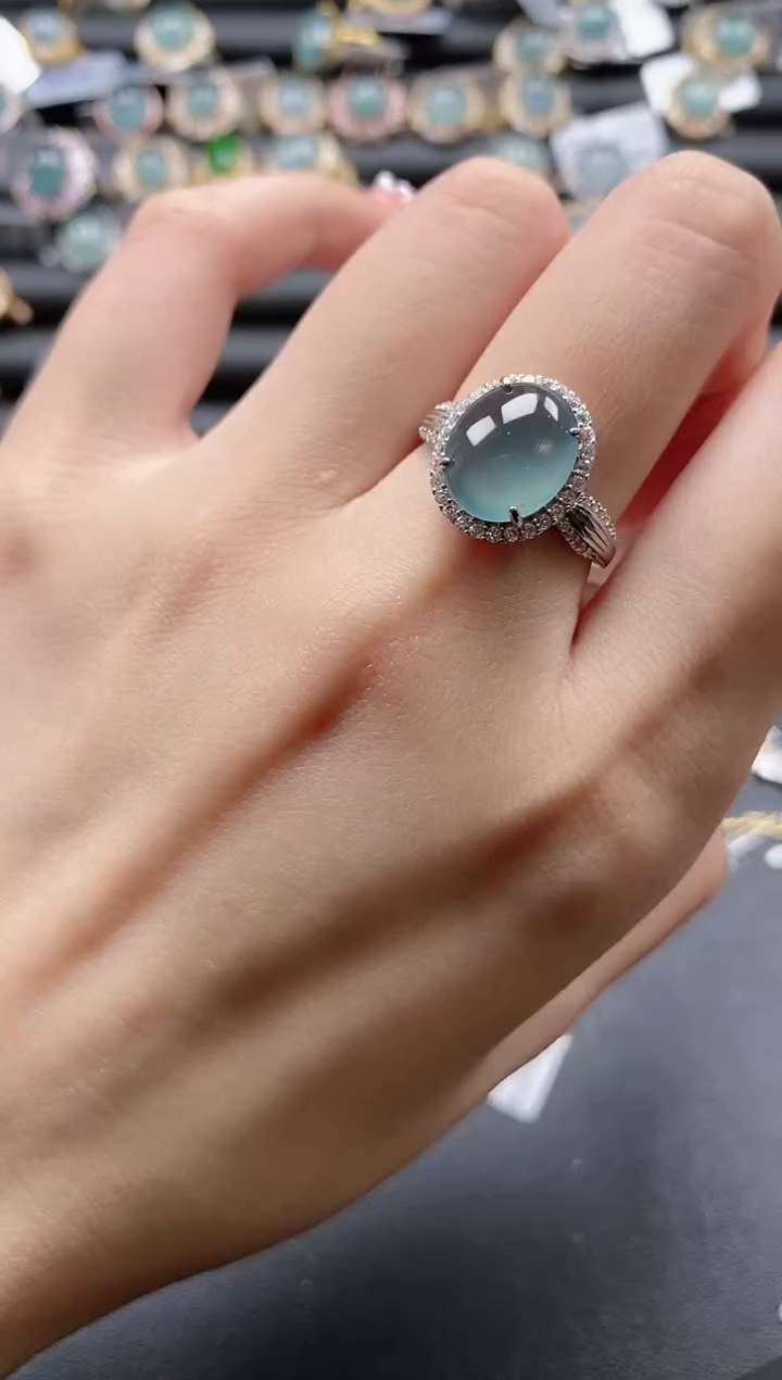 【闪购商品】翡翠戒指银S925镶嵌51511