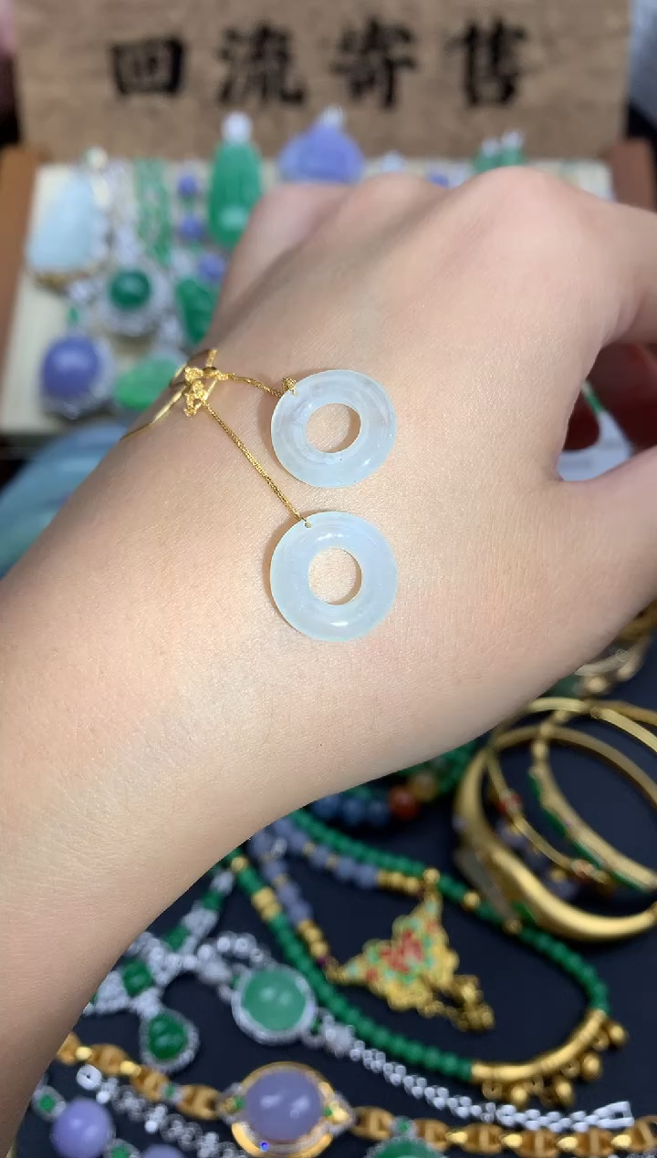 【闪购商品】翡翠耳饰18K金镶嵌90-中国好珍宝