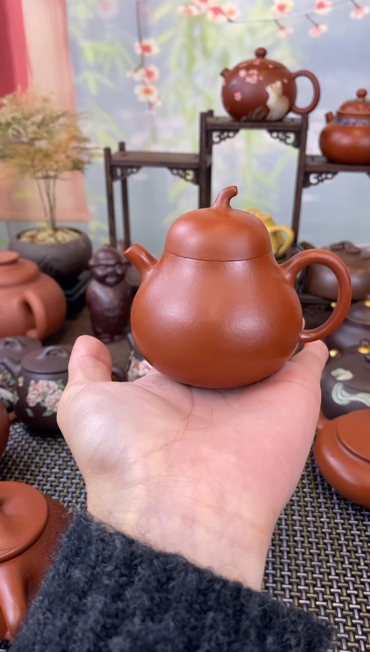 茶壶紫砂陈*涛朱泥茄瓜
