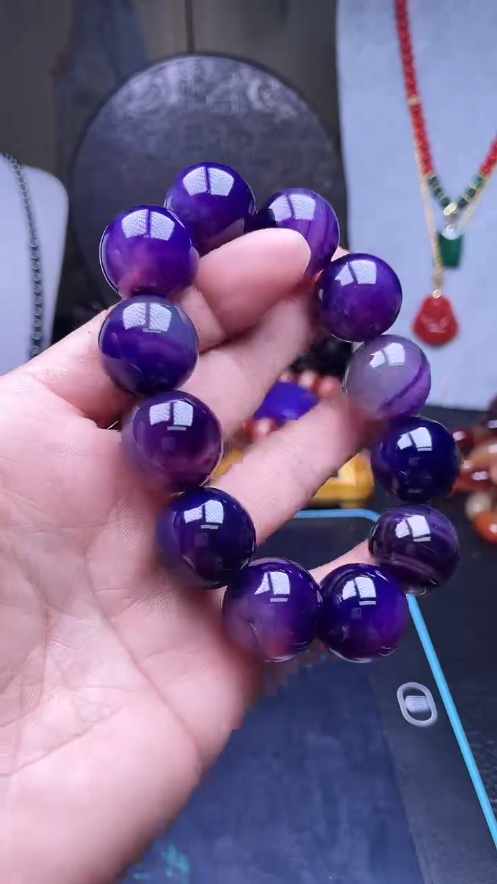 未镶嵌手串玛瑙/玉髓天然珠宝紫龙醇【多样性拍一发一】